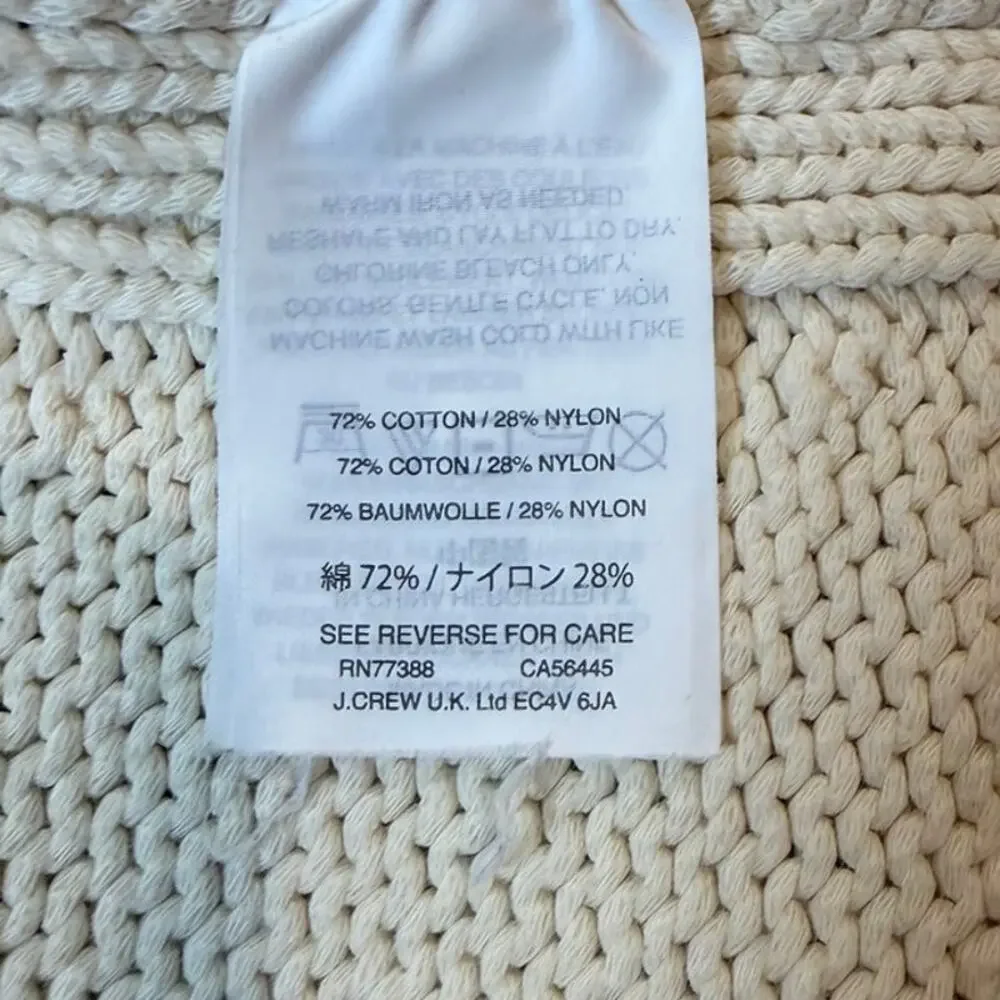 J.CREW Women's 1988 Rollneck Sweater Size Small Ivory Cotton Blend Pullover - Picture 9 of 9